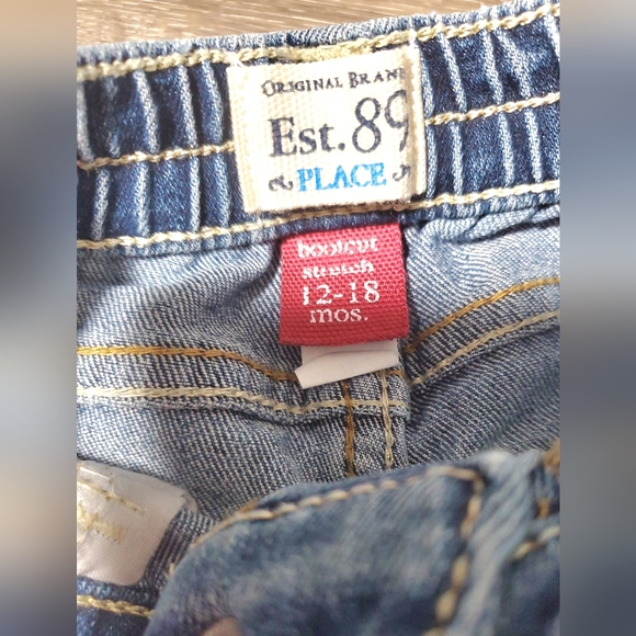 2 pair Children's Place jeans 12-18M boot cut, 18-24M skinny, distressed - Picture 4 of 14